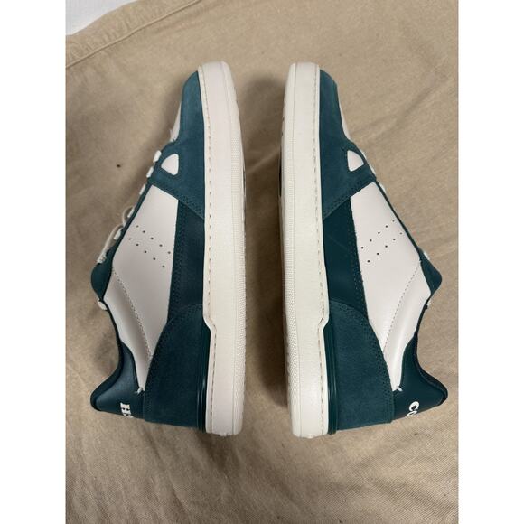 Coach Shoes Mens Size 11 Green White Low Top Retro Court Sneakers Suede Leather main image 6
